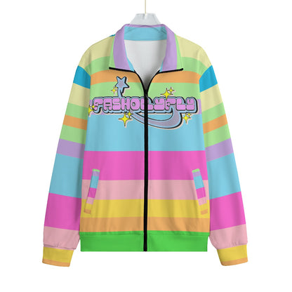 Pastel Striped | Knitted Fleece Zip-up