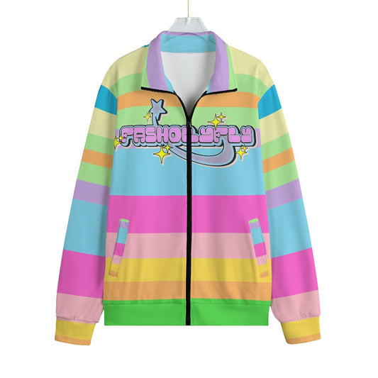 Pastel Striped | Knitted Fleece Zip-up