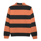 Orange & Black Striped Heavyweight Zip-Up Polo  | 310GSM Cotton