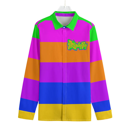 Neon Striped Button-Up |115GSM Cotton poplin