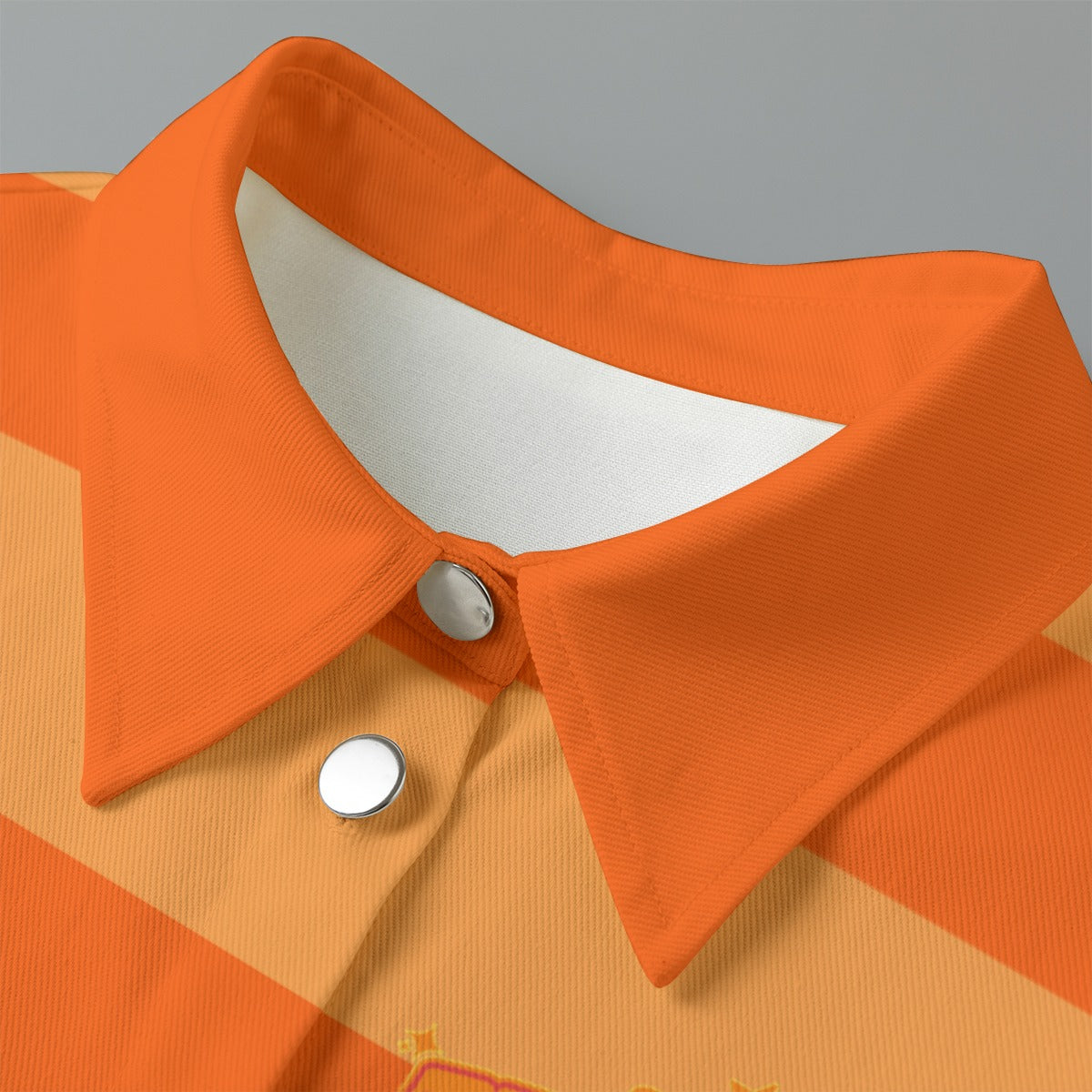 Orange Striped [Cropped Button-Up Jacket] | 245GSM Cotton