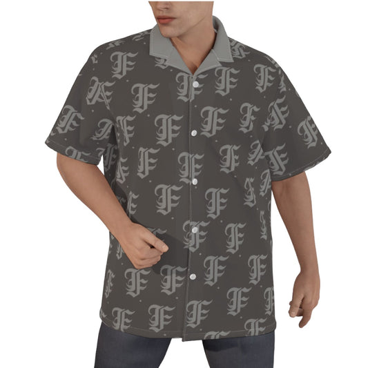 FFGrey Hawaiian Shirt  |115GSM Cotton poplin