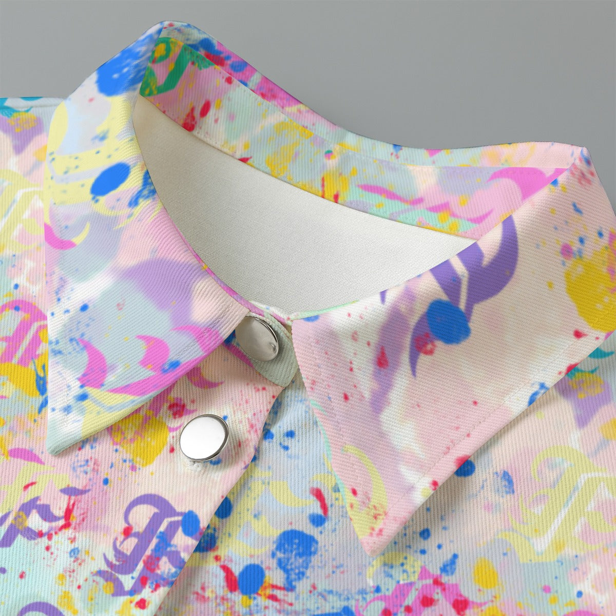 FFPastelSplatta [Cropped Button-Up Jacket] | 245GSM Cotton