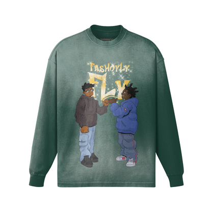 FasholyFly GUYZ | 260GSM Sun Faded Long Sleeve Top